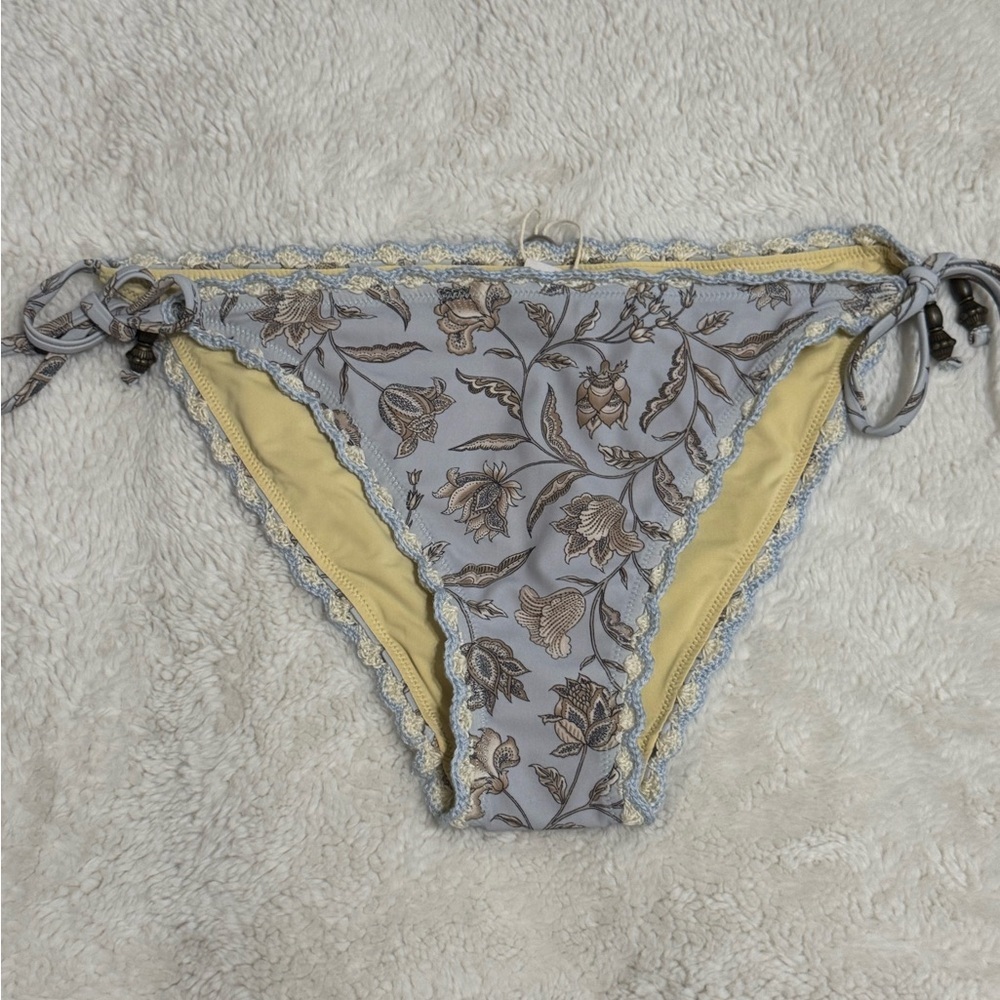 Tigerlily Floral Bikini Bottom - Gray and Yellow